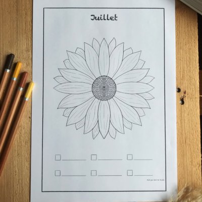 Fleur à colorier – Juillet